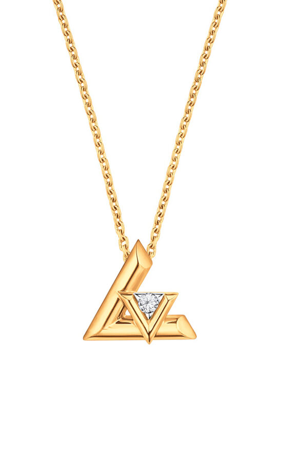Shop Louis Vuitton Lv Volt One Small Pendant, Pink Gold And